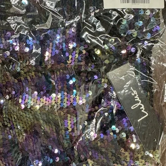 NWT Lulus Classic Diva Black Multi Sequin Halter Bodycon Mini Dress - Picture 7 of 12